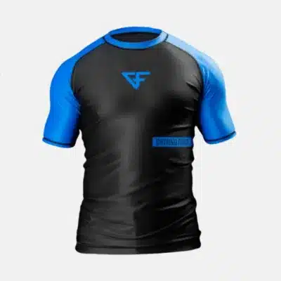 Ground Force Rashguard short sleeve blue frontview off white bg