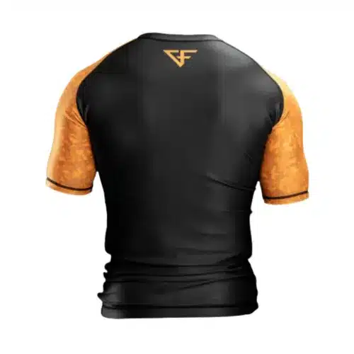 Ground Force Rashguard short sleeve orange back view