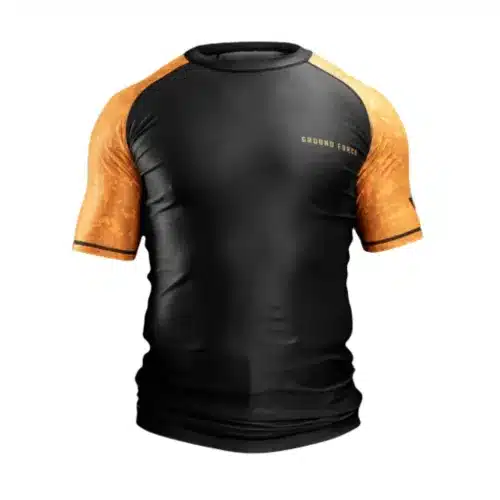 Ground Force Rashguard short sleeve orange front view