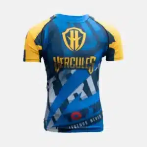 TopTen Rash Guard MMA Hercules short sleeve front view off white be