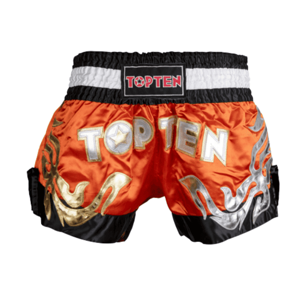 TopTen Kickboxing shorts NEON Orange back view