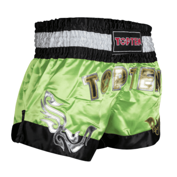 TopTen Kickboxing shorts NEON green front view