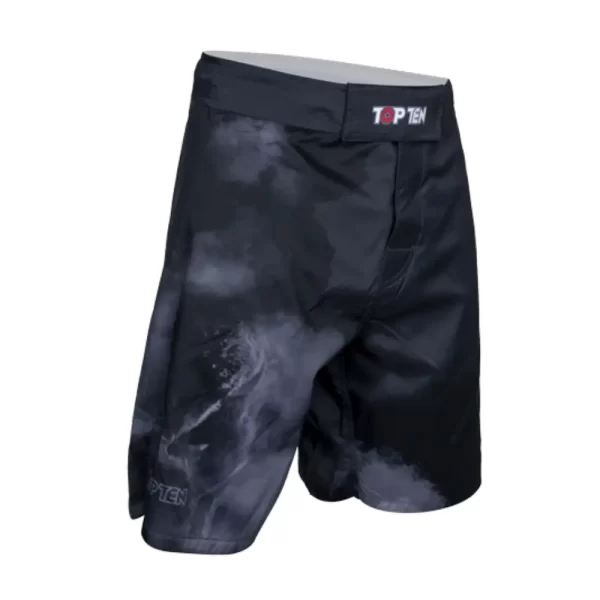 TopTen MMA shorts Bubalus black front right twist view