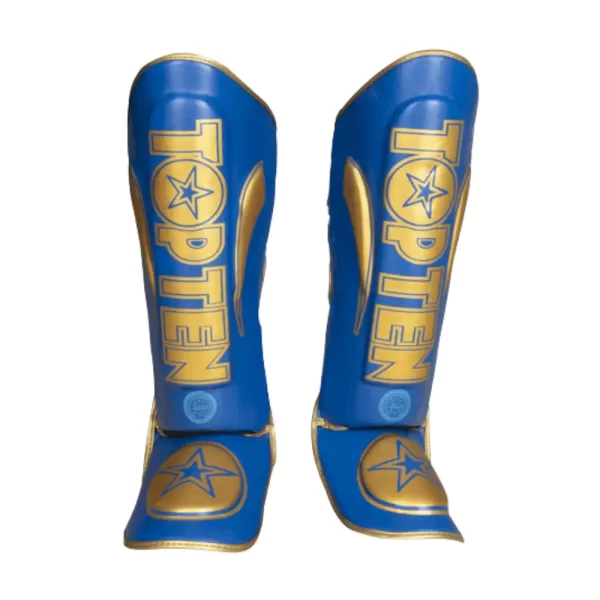 TopTen Shin guard Star Light WAKO red back view blue back view blue front view view