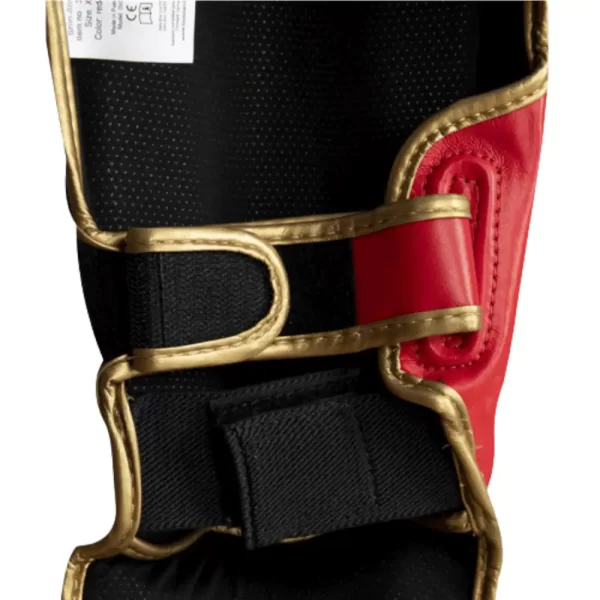 TopTen Shin guard Star Light WAKO red close strap view