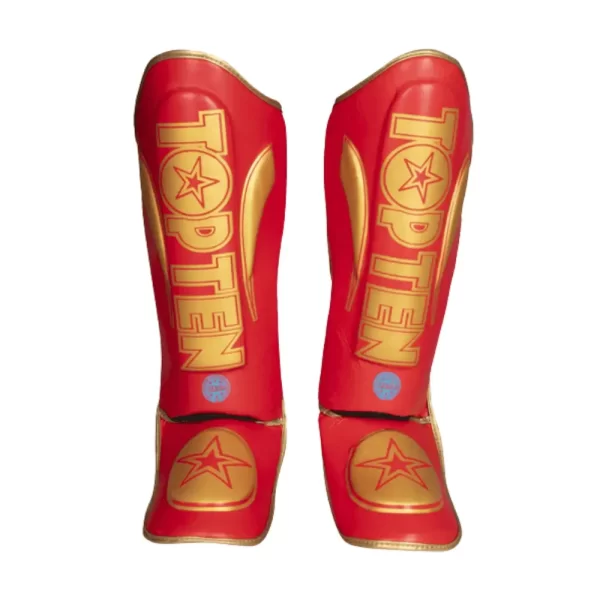 Top TYen Wako shin guard red front view view