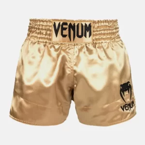 Venum Classic Muay Thai shorts black gold FV (2) (1)