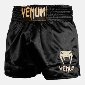 Venum Classic Muay Thai shorts black gold FV (2)