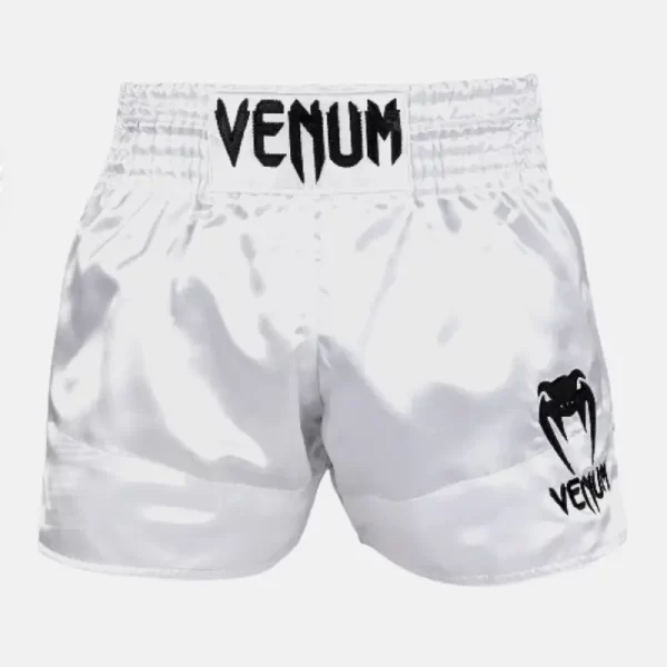 Venum Classic Muay Thai shorts white black FV (2)