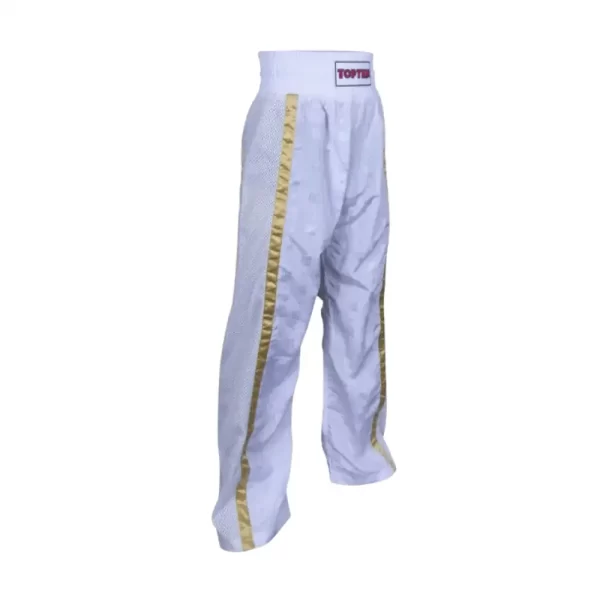 TopTen Kickboxing Pants Mesh White and Gold