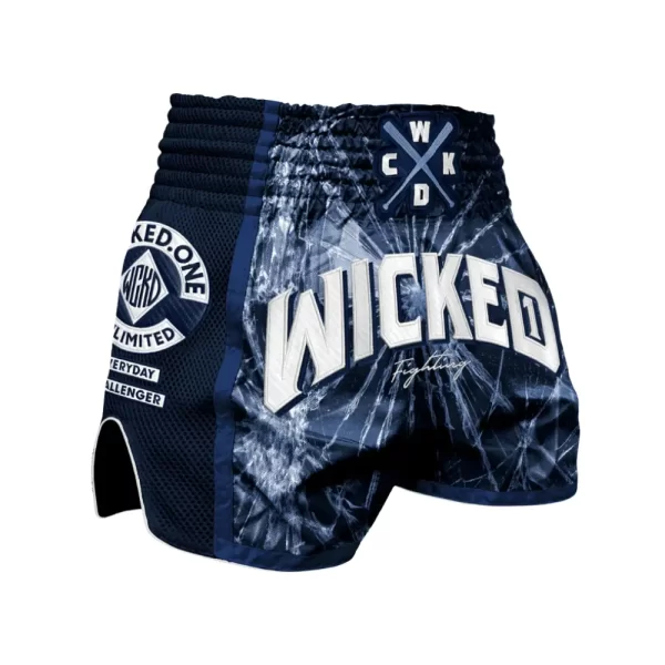 Wicked1 Trouble Muay-Thai shorts navy CP