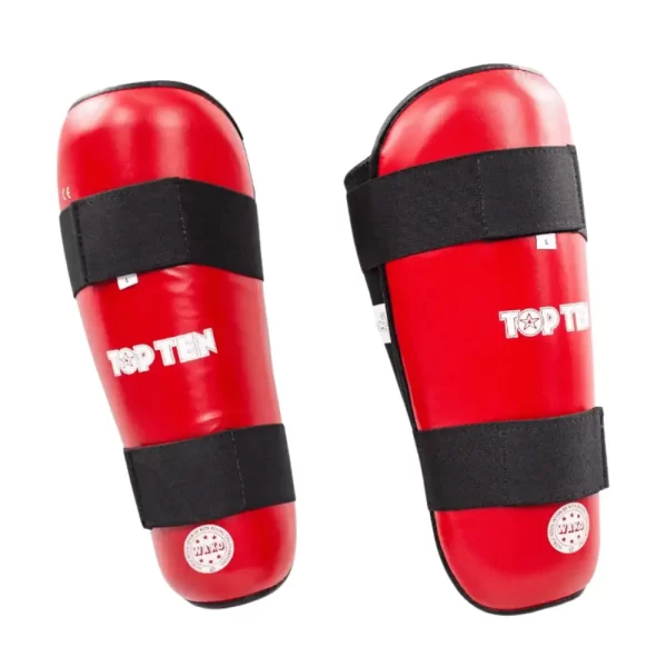 TopTen Shin Guards WAKO Style Red PP