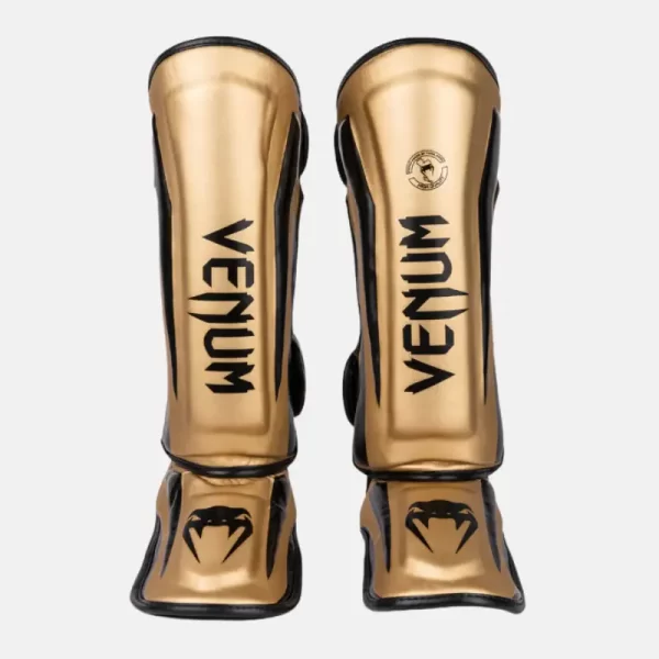 Venum Elite Standup Shinguards Gold Black CP