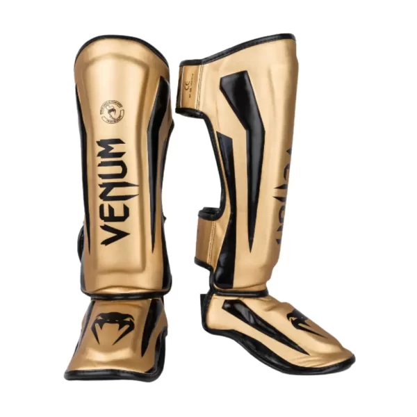 Venum Elite Standup Shinguards Gold Black LT PP