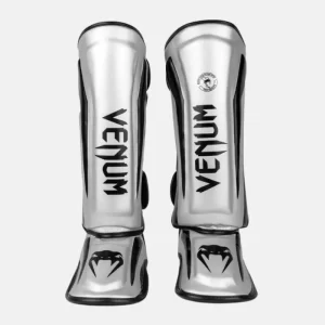 Venum Elite Standup Shinguards Silver Black CP