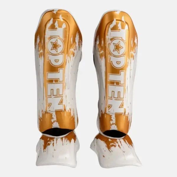 TopTen Shin and Instep Guard Power Ink White and Gold CP