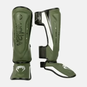 Venum Elite Evo Shinguards Khaki Silver CP