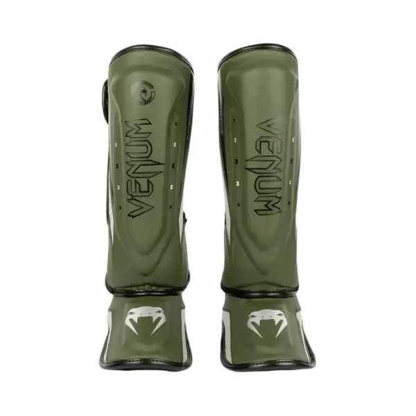 Venum Elite Evo Shinguards Khaki Silver PP