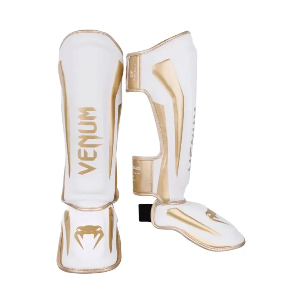 Venum Elite Standup Shinguards White Gold